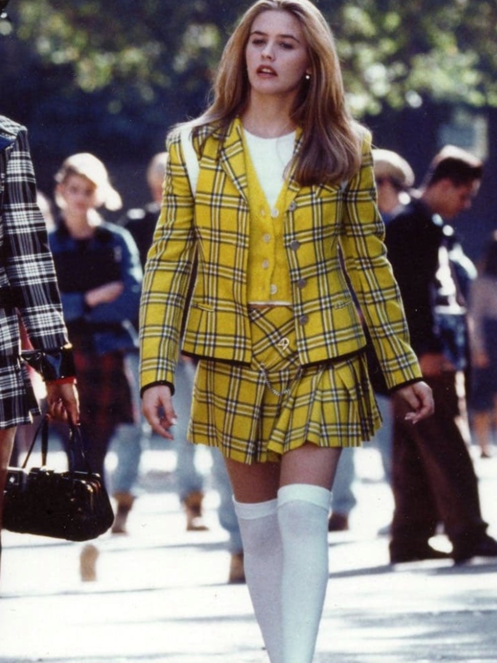 Clueless Costume - Yellow Plaid Women's Skirt & Cardigan